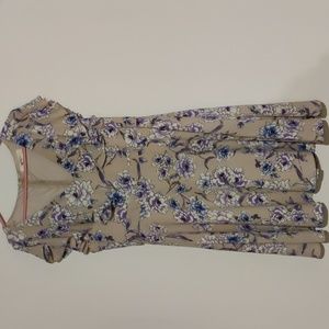 ABeautiful Soul Tan Flutter Sleeve Floral Dress Size 1X